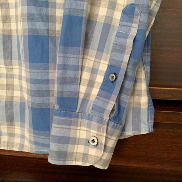 UNTUCKit Men's Blue/Grey/White Plaid Button-Down Shirt, Size Large - Picture 8 of 14